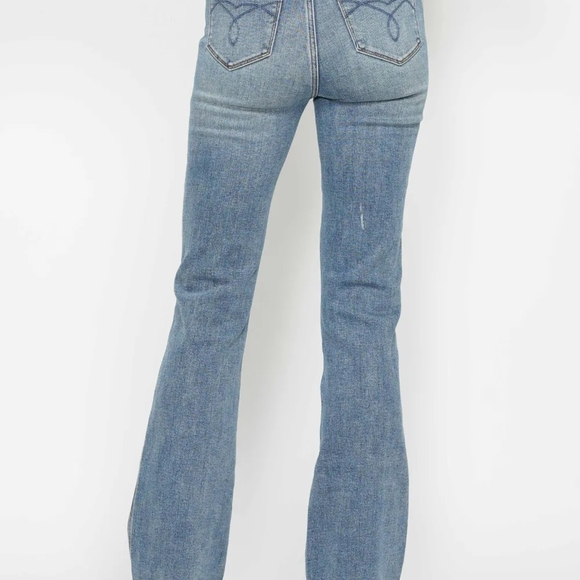 Judy Blue Light Blue Flare Jeans - Picture 3 of 9